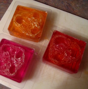 Luffa soap in molds